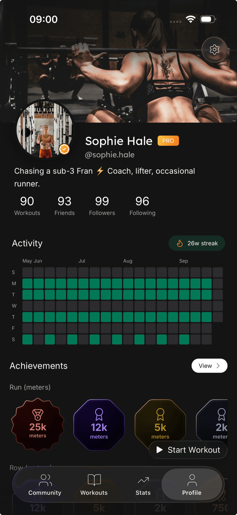 Profile screen