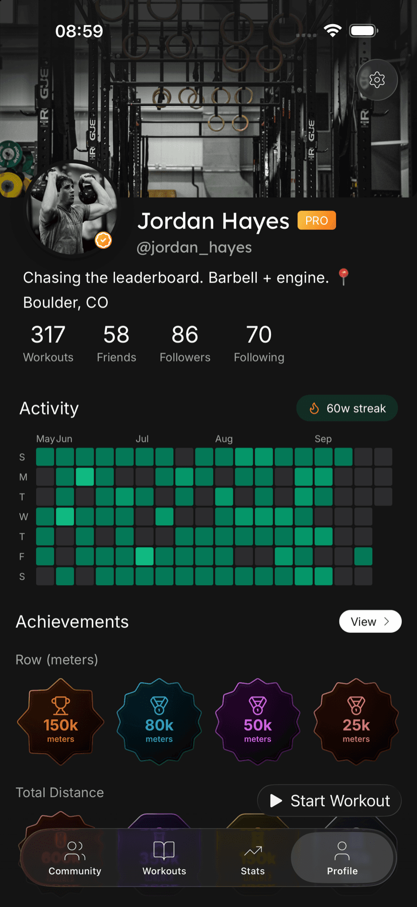 Profile screen