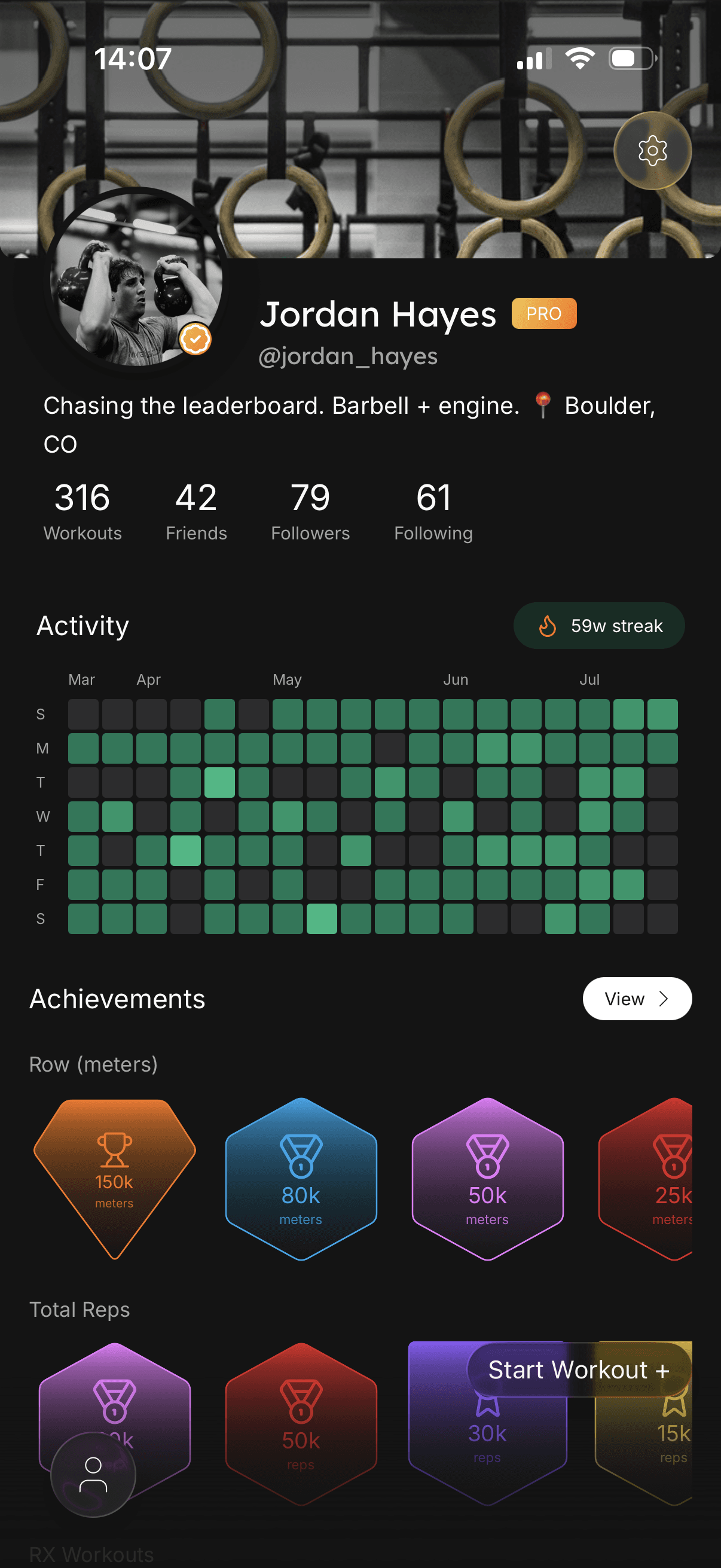 Profile screen